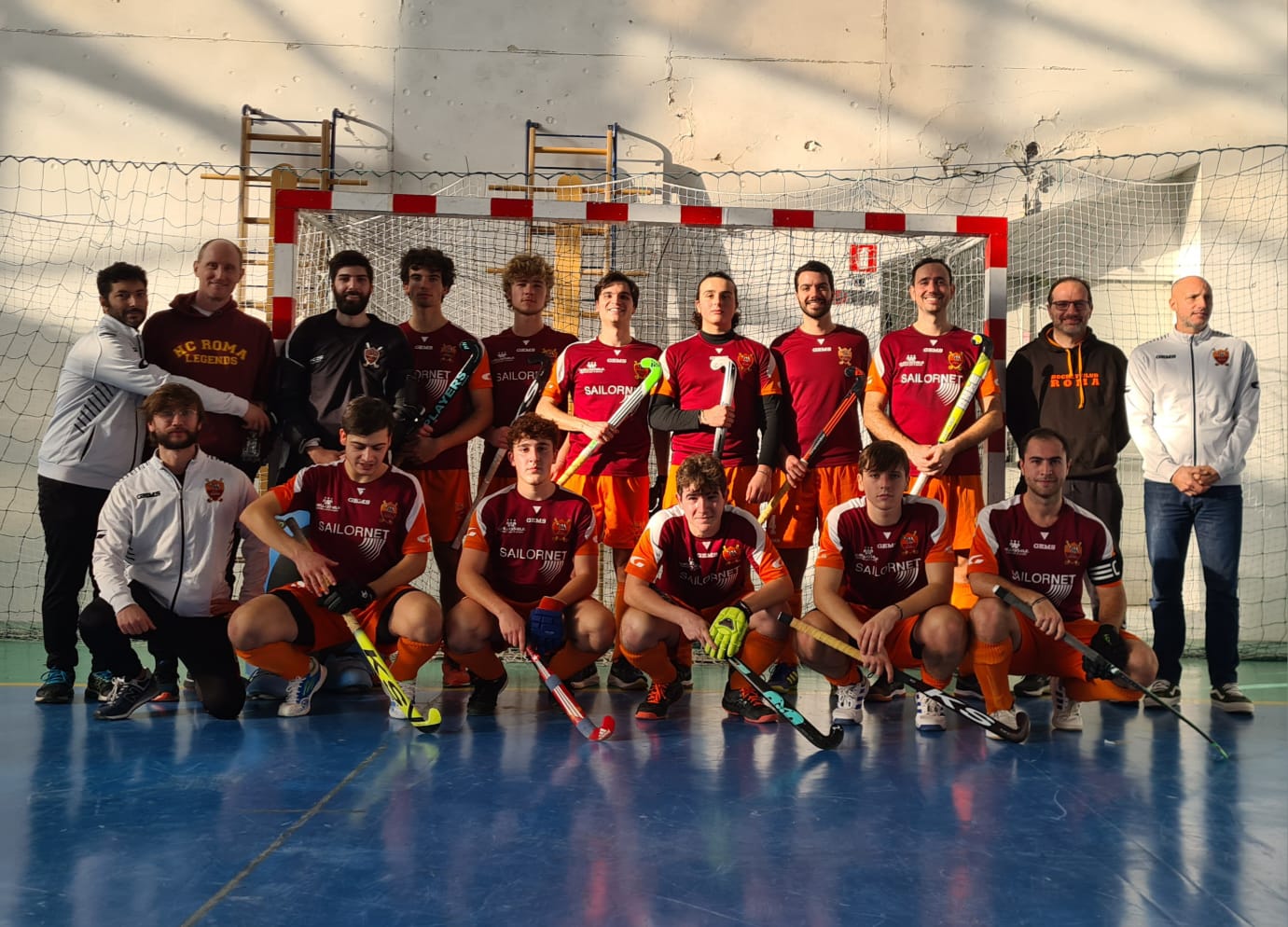 la squadra indoor della Hc Roma 23-24 nella trasferta di Avezzano